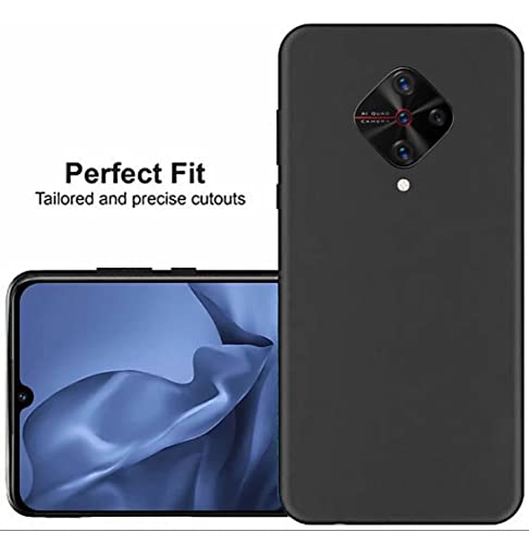Image of Mobile Back Cover Case for Vivo S1 Pro (Silicone Case|CameraProtection|Black SC1510)