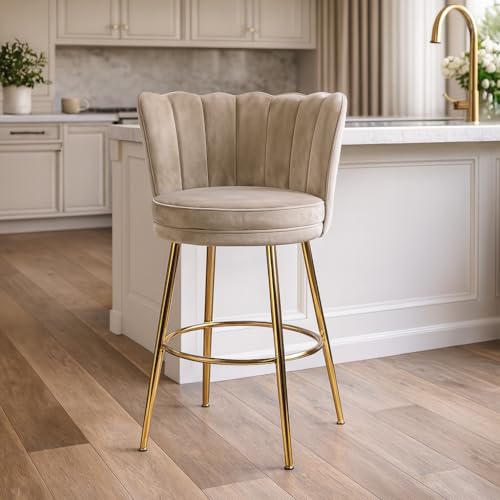 Milton & Oldbrook Tabouret de Bar Bas Andria Taupe