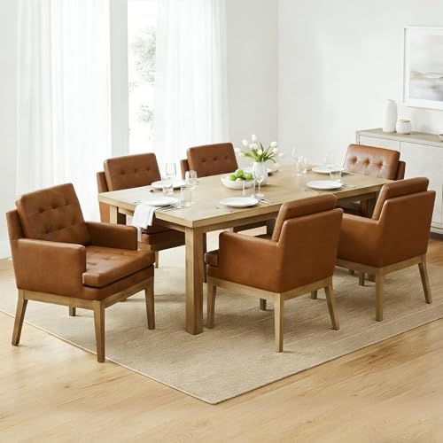 DM Furniture Faux Leather Dining Chairs Set of 6,...
