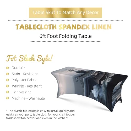 Nappe infroissable pour table rectangulaire de 1,8m stretch