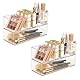 JessLab 4er-Set Acryl-Schubladen-Organizer, Klare Aufbewahrungsboxen für Make-up, Schmuck und Büromaterialien, Stapelbar für Schminktisch, Badezimmer, Theke, 2 mit 1 Fach & 2 mit 3 Fächern