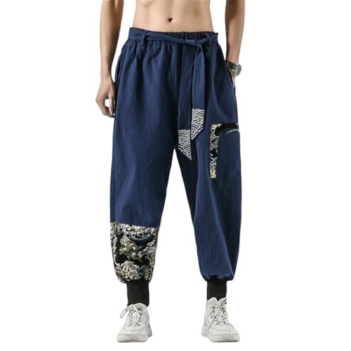 Pantalon homme coton lin style chinois pour oublier les vêtements serrés