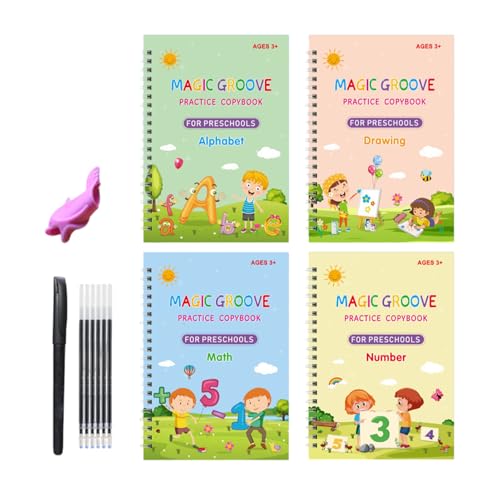 Libro de trabajo reutilizable ranurado Magics Practice Copybook para caligrafía infantil