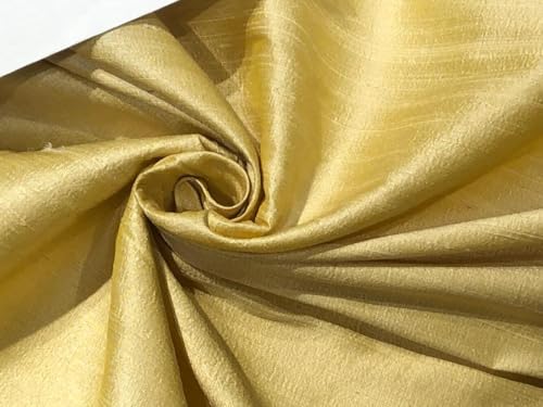 Tissu soie dupion jaune doré 137,2 cm MM124 pour confectionner des vêtements de fête