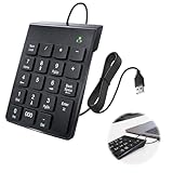 Pavé Numérique USB pour PC et Ordinateurs Portable, Clavier Numérique Ergonomique Portatif...