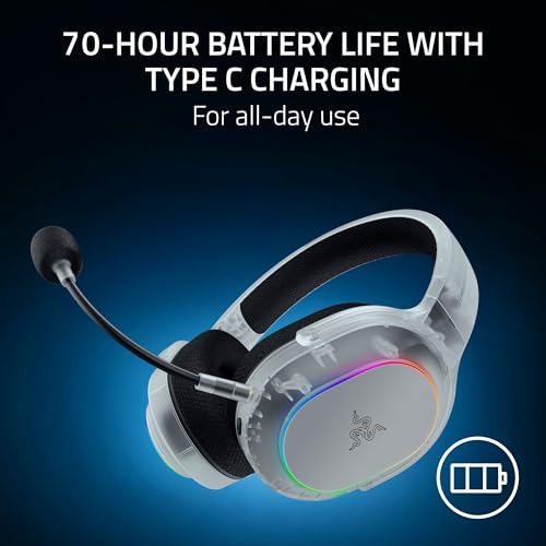 Image of Razer Barracuda X Chroma Wireless Gaming Headset: 2.4GHz Wireless & Bluetooth - Lightweight - RGB - 40mm Drivers - Cardioid Mic - 70 Hr Battery - For PC, Mac, PS5, Switch 2, Smartphone - Phantom White