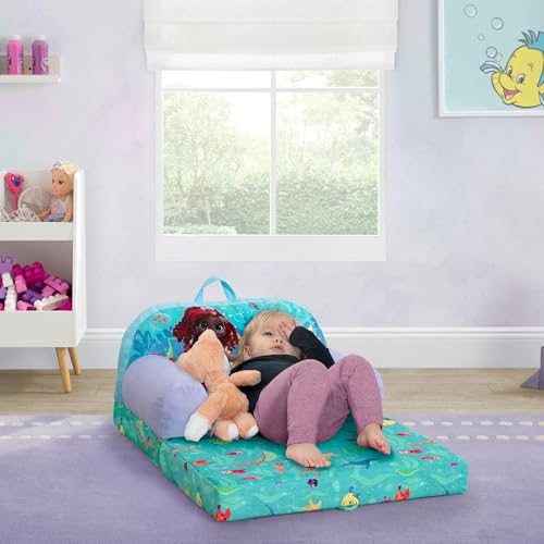 Image of Delta Children - Disney Junior's Ariel Cozee Buddy Flip-Out Kids Chair, Blue