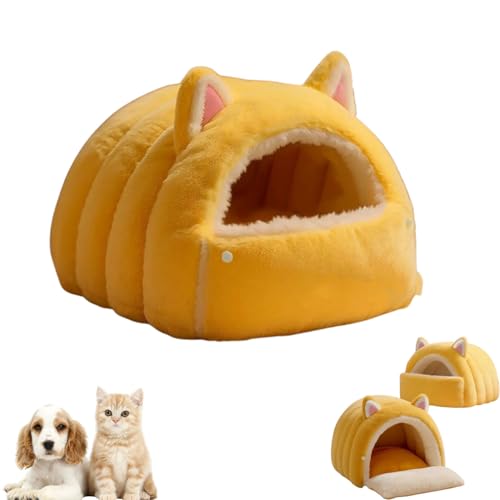 猫ベッド 猫用寝袋 犬 猫 ハウス ペットベッド マット 冬用 猫用ベッド 保温 防寒 猫ベット ドーム型 暖かい キャットハウス 大型 布団 クッション ふかふか 猫 家 猫 布団 猫 隠れ家 洗える 猫寝床 可愛い ペットハウス 室内 屋外 小型犬/中