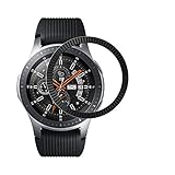 LDFAS Bezel Ring Compatible for Galaxy Watch 46mm, Adhesive Cover Anti Scratch Stainless Steel Protection Case Compatible for Samsung Galaxy Gear S3 Frontier & Classic Smartwatch, Black