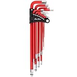 Bates- Long Allen Wrenches Sets, 13 Pack, SAE Hex Key Set, Long Allen Wrench Set with Exrta Long Arm and Ball End