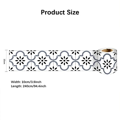 VisitRyl Wallpaper Border Peel and Stick Wall Border Sticker Home Ceiling Decor Edge Strip Border for Bathroom Living Room Kitchen Black Dot 17 10cm x 240cm - Image 3