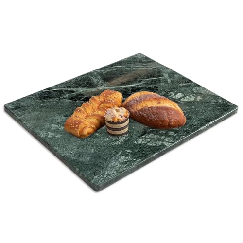 Diflart Natural Green Marble Pastry Cheese And Cutting Serving Baking Board 16x20x0.8 Inch Christmas Gift