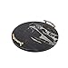 Plateau Cosmétique Lumière luxe moderne Noir Métal Laiton Marbre rond Plateau Cuisine Table basse Décoration Plateau délicat Plateau Bijoux (Color : Black, Size : 39cm in diameter)