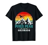 Distressed Pikes Peak Mountain Colorado Retro Hiking Travel T-Shirt