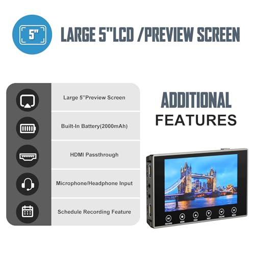 DigitPro VHS to Digital Converter 3.0, 5\" Large Screen Video to Digital Converter, 4K HD Convert VCR HI8 8MM Tapes VHS Player DVD Camcorder Mini DV Cassette Tape Analog to Digital - Thumbnail 7