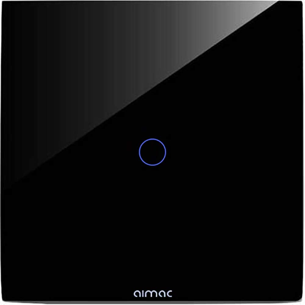 Jigss almac Touch Screen Crystal Glass Switch Board Single Switch (Black)