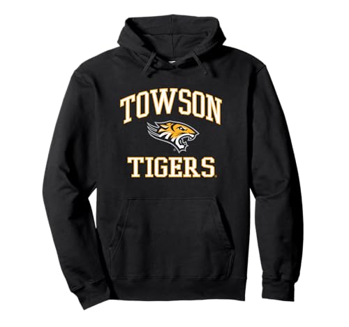 Towson Tigers Logo Black Officially Licensed Pullover Hoodie