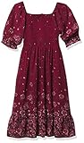 Speechless Girls' Border Print Maxi Dress, Burgundy, 7