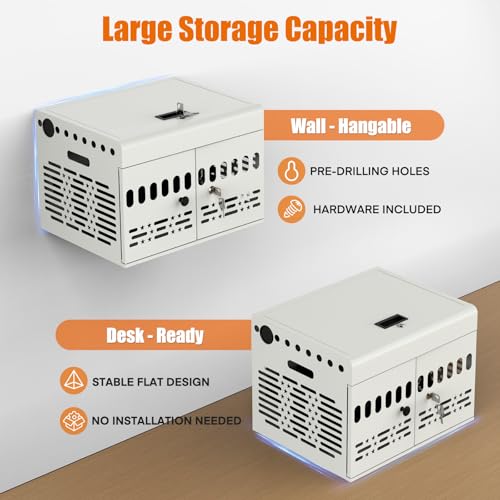 Image of Meteteel 12 Device Tablet Charging Station Lock Box for Chromebook White