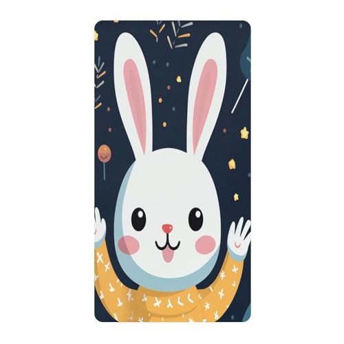 Lindo Conejo Estrellas Sábana de Cuna para Niños Pequeños,Sábanas de Algodón Suave para Bebés Aptas para Colchón Corralito