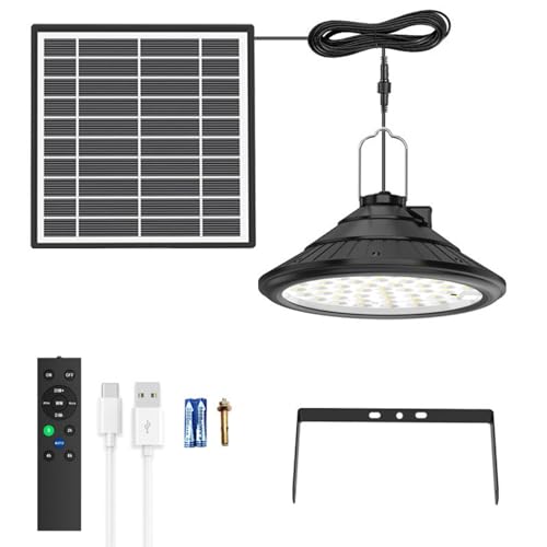Lampe suspendue solaire étanche télécommande intensité variable pour garage