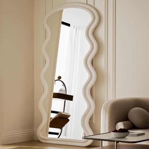 Image of Koonmi 71 inchx32 inch Wavy Mirror Full Length, Flannel Full Body Mirror