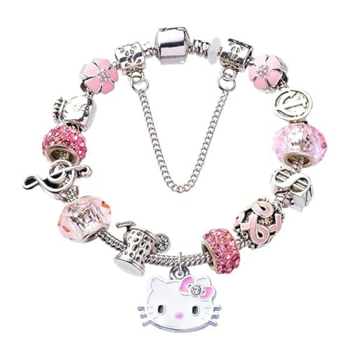 HAZMA 1 x Hello Kitty Bracelets, 17 cm Kitty Bracelet, Stainless Steel Girl's Bracelet, Charm, Stainless Steel Bangle, Girls' Bracelets, Gift for Girls and Children (A) HAZMA 1 x Hello Kitty Bracelets, 17 cm Kitty Bracelet, Stainless Steel Girl's Bracelet, Charm, Stainless Steel Bangle, Girls' Bracelets, Gift for Girls and Children (A)