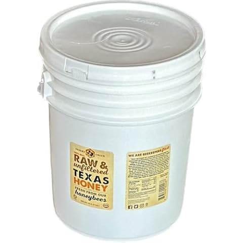 Raw, Unfiltered, Unpasteurized Texas Honey by Desert Creek Honey 5 Gallon (60 lbs) Bulk Bucket Non-GMO, Kosher Cover