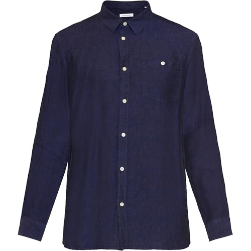 KnowledgeCotton Apparel Linen Shirt, L, total Eclipse
