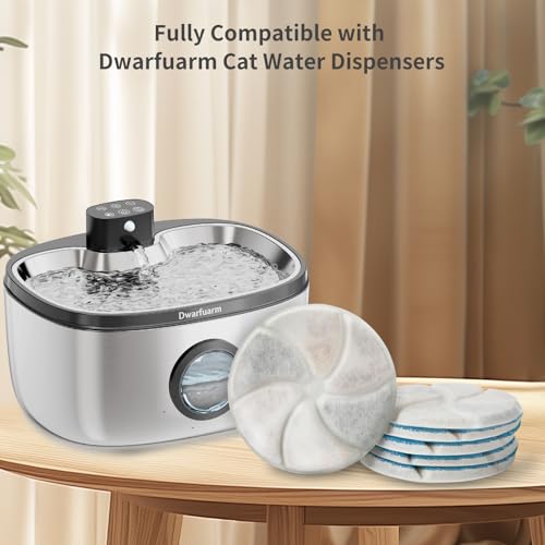 6Pcs Hundebrunnen-Filter, kompatibel mit Dwarfuarm 5L Haustier-Wasserbrunnen