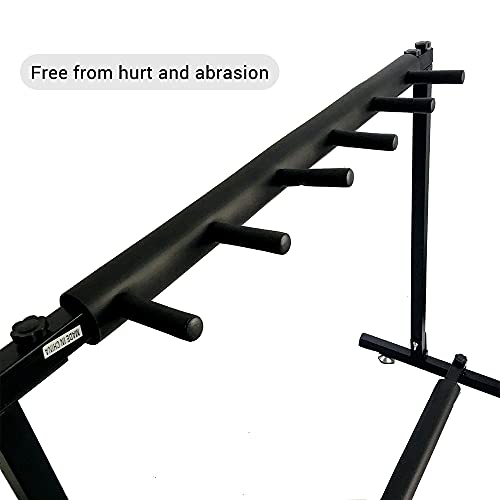 HUIOP Suporte para várias guitarras com 5 suportes dobrável para exibição universal preto portátil p
