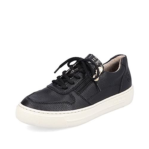 Rieker Damen Low-Top Sneaker L9803, Frauen Halbschuhe,Freizeit,sportlich,straßenschuhe,Strassenschuhe,Sportschuhe,schwarz (00),39 EU / 6 UK