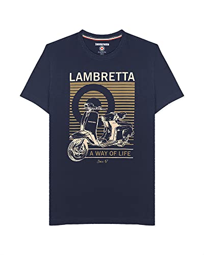 Lambretta T-shirt de scooter classique pour homme, bleu marine, L Cover