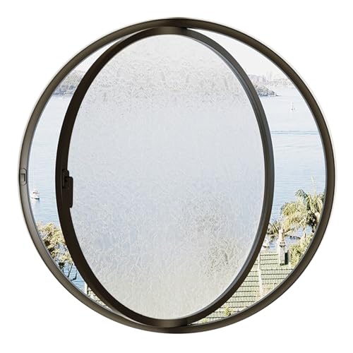 Fenêtre pivotante 360 cadre aluminium vitrage trempé poignée