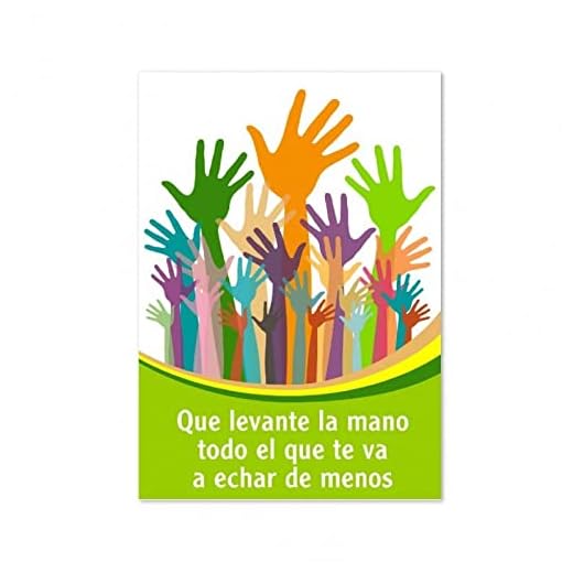 Tarjeta Despedida Manos, 15 X 23cm