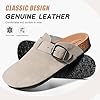 FITORY Mens Suede Clogs with Arch Support,Leather Cork Footed Mules Taupe Size 10.5 #1
