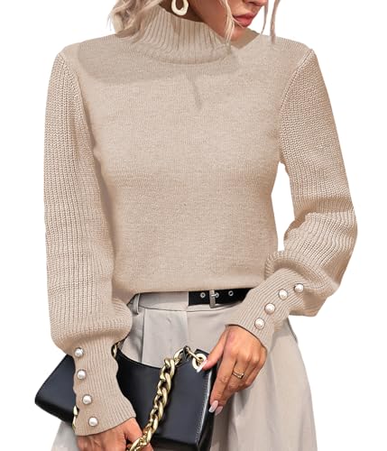 Image of Upopby Women's Fall Winter Turtleneck Sweaters Knitted Pullover Sweater Top