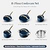 Gotham Steel Modern 11 Pc Ceramic Pots and Pans Set Non Stick, Kitchen Cookware Sets, Non Stick Pots and Pan Set, Ceramic Cookware Set, Pot and Pan Set, Non Toxic Cookware Set, Dishwasher Safe - Navy #1