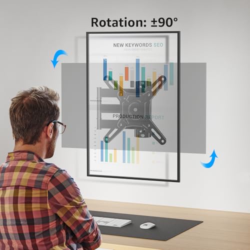 Image of MOUNTUP Full Motion TV Wall Mount for Most 14-42 inch Flat Curved Screen TVs | Max VESA 200x200mm, up to 44 lbs, TV Bracket with Swivel /Extension /Tilt /Level, Sturdy Mount for LED LCD TVs and Monitors