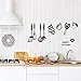 Tinfun DIY Cooking Utensil Removable Kitchen & Dining Room Wall Decal Vinyl Home Decor Wall Stickers(9 Decals)