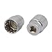 Aexit 1/2-inch Square Hand Operated Tools Drive 30mm 12-Point Shallow Impact Socket Silver Tone 2pcs Model:38as147qo334