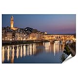 islandburner Premium Poster Ponte Vecchio bei Nacht - 