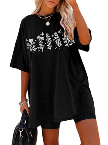 Image of Remidoo Oversized Graphic Tshirts for Women Casual Loose Fit Short Sleeve Tee