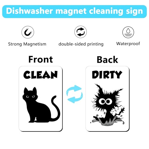Imanes de gato negro doble cara para lavavajillas, pack 4 miniatura 7