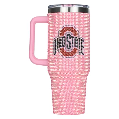 Image of The Memory Company Officially Licensed NCAA - Ohio State University 40oz Pink Bling Game Day Tumbler