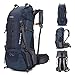 OCCIENTEC Wanderrucksack 50L,Herren Damen Wasserdichter Rucksack Trekkingrucksack 60L Reiserucksack Mit Regenabdeckung Für Wandern,Bergsteigen und Outdoor Sport (Dunkelblau3, 55+5)