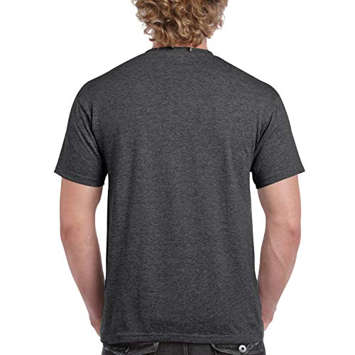Image of JOSH DANIEL Solid Men's Cotton Half Sleeve Round Neck, Charcoal Grey, Grey Milange, T-Shirts Combo (Pack of 2)