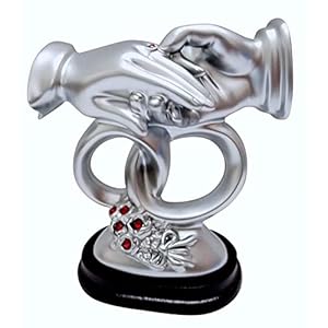 Goldiluxe Resin Couple Miniature Figurine Couple Gift Showpiece (Silver, 10x 8X 6 cm) Valentine Gift, Couple Gift