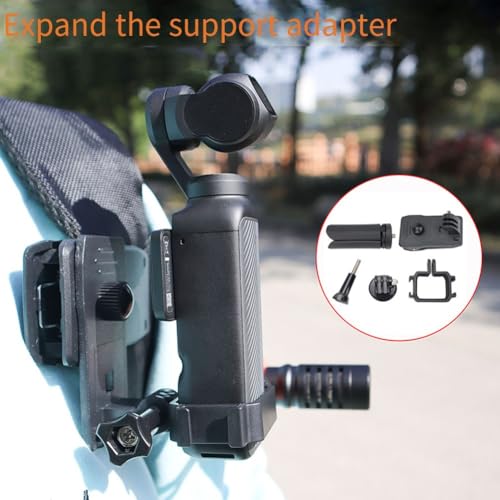 NiuLumea Clip adaptador de cardán 3 en 1 para Osmo Pocket 3, soporte de expansión con soportes de zapata fría, clip de mochila y soporte para trípode para selfie, color negro - imagen 9