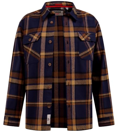 Duke Mens Aldershot LS Heavy Shacket Overshirt - Brown - 5XL